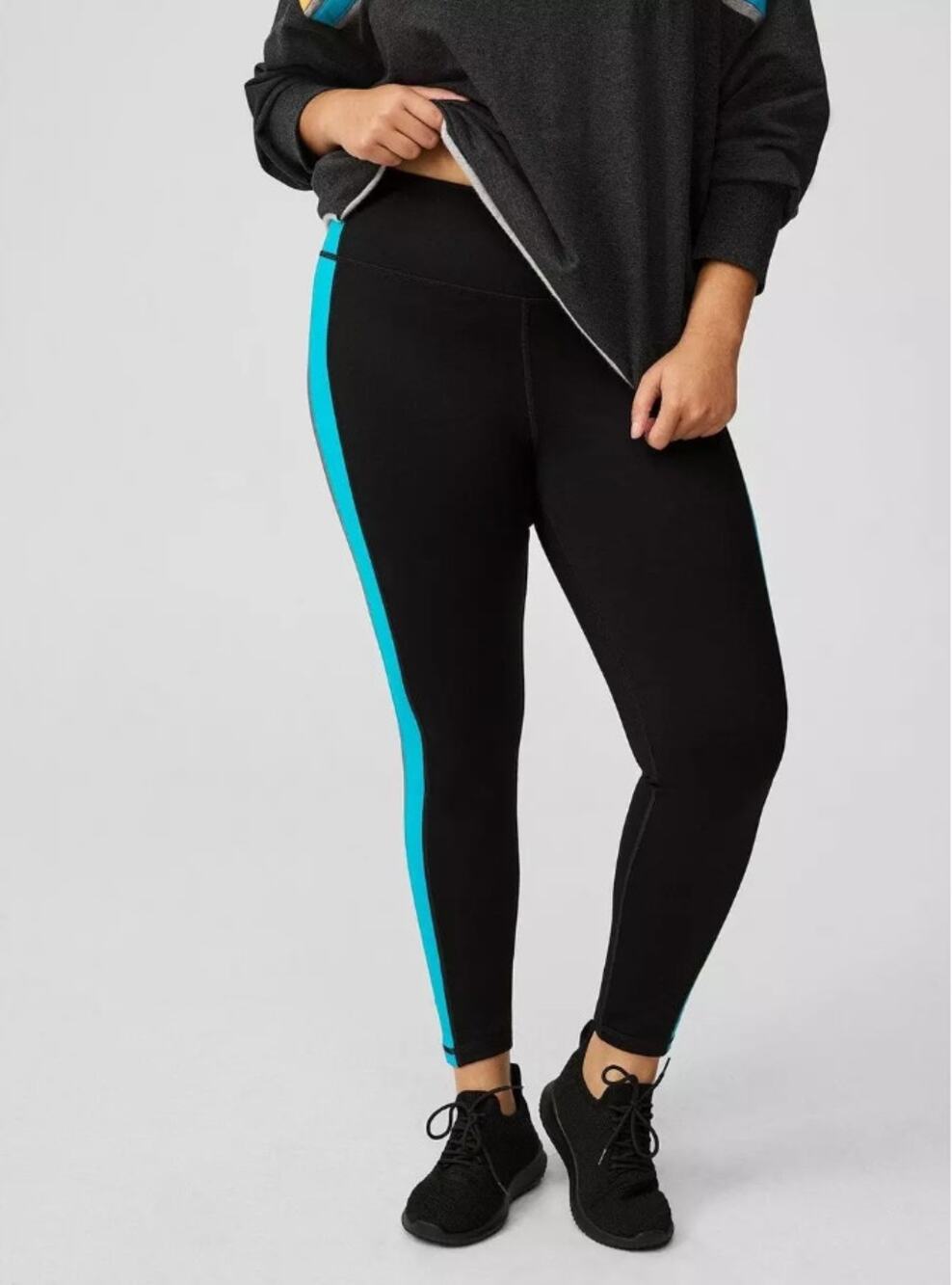 Torrid Blue Black Performance Core Leggings Sz 2
